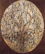Conformation of oblong with tree Piet Mondrian